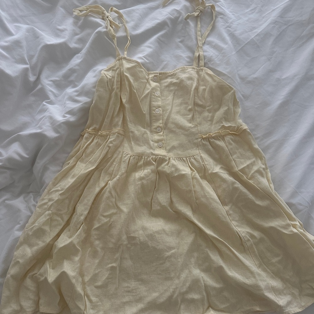 Urban Renewal Butter Yellow Linen Dress